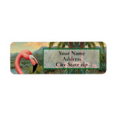 Étiquette Élégant paradis tropical flamand rose (Devant)