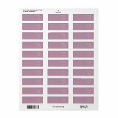 Étiquette Élégant Pastel Minimal Purple Moderne Retour Addre (Feuille entière)
