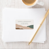 Étiquette Élégant Pastel Torn Edge Landscape Adresse de reto (En situation)