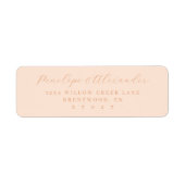 Étiquette Elegant Peach Calligraphy (Devant)