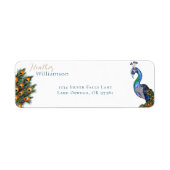 Étiquette Elégant Peacock Aquarelle (Devant)