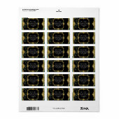 Étiquette Elégant Peacock avec Vintage Scrolls Mariage indie (Feuille entière)