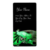 ÉTIQUETTE ÉLÉGANT PEACOCK EN VERT ET NOIR (Devant)