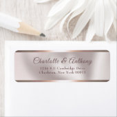 Étiquette Elégant Pearl & Rose Gold Faux Foil Mariage (En situation)