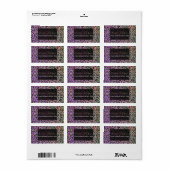 Étiquette Elegant Pink Blue Gold Glitter Black Leopard (Feuille entière)