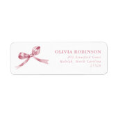 Étiquette Elegant Pink Bow Graduation Return Address (Devant)