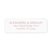 Étiquette Elegant Pink Minimalist Typographic (Devant)