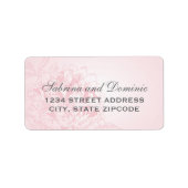Étiquette Elegant Pink Peony Floral Mariage Adresse de retou (Devant)