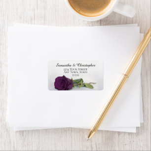 Étiquette Elegant Plum Purple Rose Adresse du Mariage