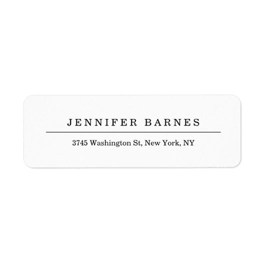 Étiquette Élégant professionnel minimaliste blanc classique (Devant)