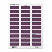 Étiquette Elegant Purple Typographic (Feuille entière)