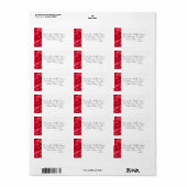 Étiquette Élégant Red Satin métal Nom du script Adresse (Feuille entière)