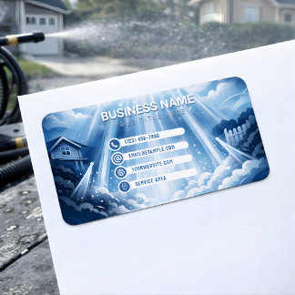 Étiquette Elegant Residential Pressure Washing Radiant Sky