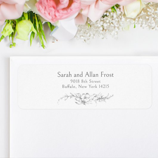 Étiquette Élégant Rococo Floral Français