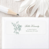 Étiquette Elegant Romantic Sage Green Rose (En situation)