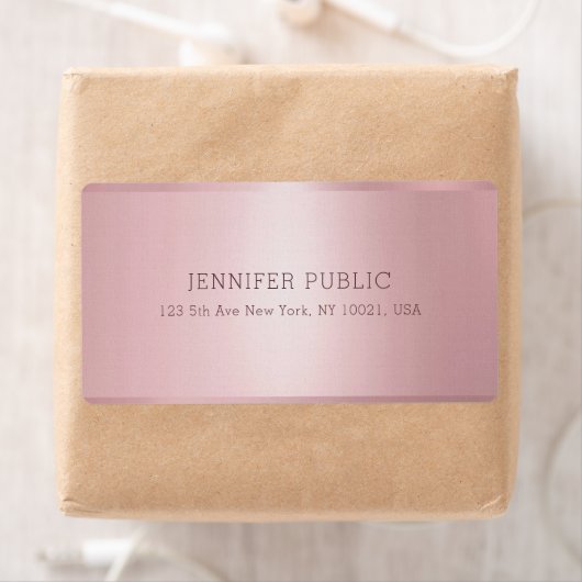 Étiquette Elégant Rose couleur or Modèle personnalisé (En situation)