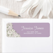 Étiquette Elégant rose Dusty avec Rose Blanc Adresse de reto (En situation)