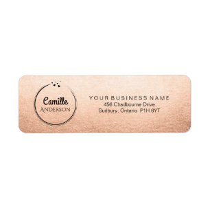 Étiquette Élégant Rose Gold avec Coeurs Adresse de retour La
