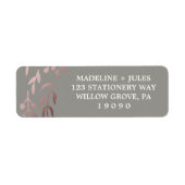 Étiquette Elégant Rose Gold et Grey | Mariage de cadre feutr (Devant)