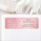 Étiquette Élégant Rose Gold Mandala Monogram Adresse de reto (En situation)