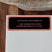 Étiquette Élégant Rose Gold Rose Clair Adresse de Retour 