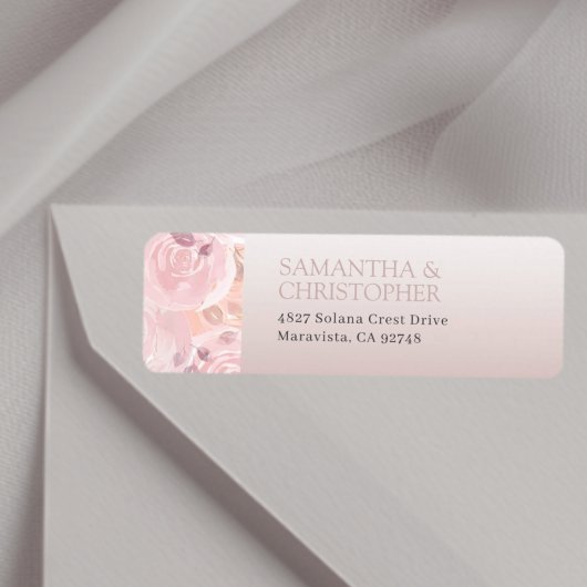 Étiquette Elegant Rose Gold Wedding Return Address Label