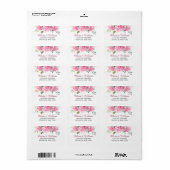 Étiquette Elegant rose Hydrangea Eucalyptus Adresse de retou (Feuille entière)