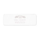 Étiquette Élégant Rose mariage de monogramme de crête botani (Devant)