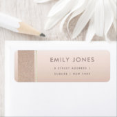 ÉTIQUETTE ÉLÉGANT ROSE MINIMAL OR SHIMMER ADRESSE (En situation)