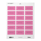 Étiquette Élégant rose moderne Modèle design simple (Feuille entière)