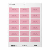 Étiquette Élégant rose moderne Modèle libre Script Top (Feuille entière)