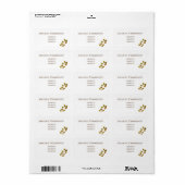 Étiquette Élégant Rose Monogramme Blanc (Feuille entière)