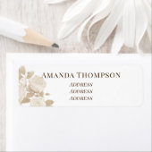 Étiquette Élégant Rose Monogramme Blanc (En situation)