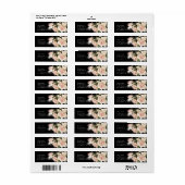 Étiquette Élégant Rose noir Romance Mariage Adresse de retou (Feuille entière)