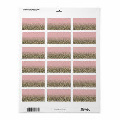 Étiquette Élégant Rose Parties scintillant or Empreinte de l (Feuille entière)