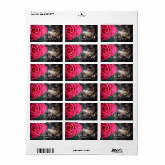 Étiquette Élégant Rose personnalisé juste pour vous Étiquett (Feuille entière)