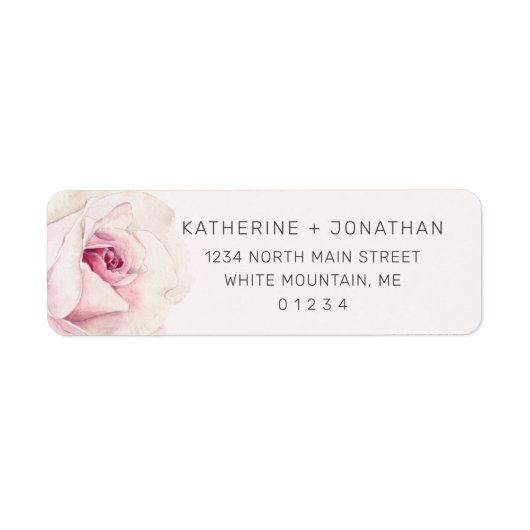 Étiquette Elégant rose rose aquarelle Floral Adresse de reto (Devant)