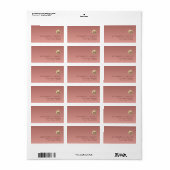 Étiquette Elegant Rose Rose Gold Adresse de retour (Feuille entière)