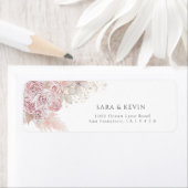 Étiquette Élégant Rose rose pâle rose Floral Adresse de reto (En situation)