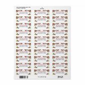 Étiquette Elégant rouge Aquarelle verte Adresse de retour (Feuille entière)