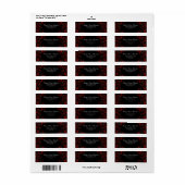 Étiquette Élégant rouge et noir gothique Damask Adresse de r (Feuille entière)