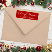 Étiquette Élégant rouge Noël Adresse de retour Label