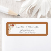 Étiquette Elegant rouille Fête des mariées orange Adresse de (En situation)