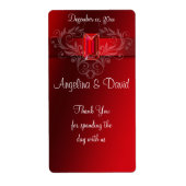 Étiquette Élégant ruban rouge, Ruby (Devant)