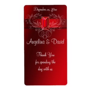 Étiquette Élégant ruban rouge, Ruby