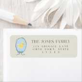 Étiquette Élégant Rubber Ducky Ribbon Adresse de retour (En situation)