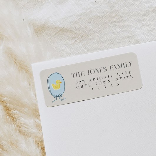 Étiquette Élégant Rubber Ducky Ribbon Adresse de retour