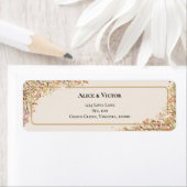 Étiquette Elégant Rustic Fall Beige Mariage Retour Adresse (En situation)