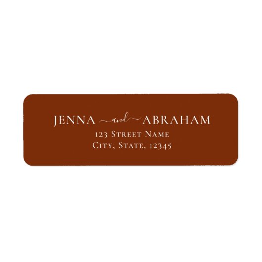 Étiquette Élégant rustique Terracotta Adresse de retour Étiq (Devant)