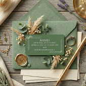 Étiquette Elegant Sage Green Eucalyptus Wedding Return